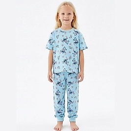 Stitch Desen Pijama Takımı (Mavi)