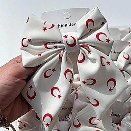 Bayraklı Krep Kumaş Otomatik Toka