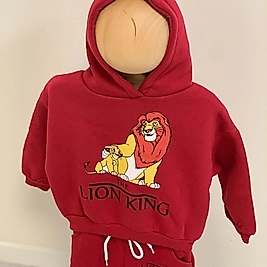 Kırmızı Lion King Baskılı Eşofman Takım