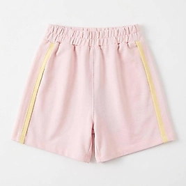 Biyeli Oversize Şort Pembe