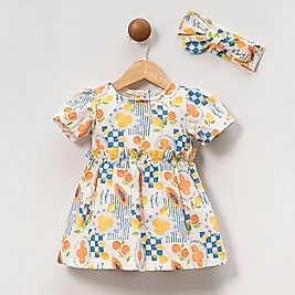 Desenli Kısa Kol Elbise