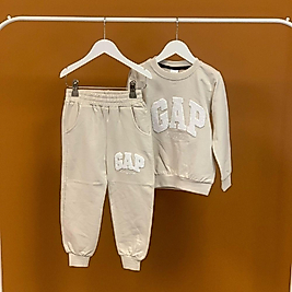 Krem GAP Nakışlı Eşofman Takımı