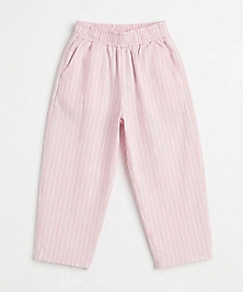 Çizgili Balloon Dokuma Pantolon (Pembe)