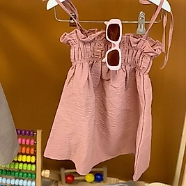 La'ciel Paris Keten Elbise (Pembe)