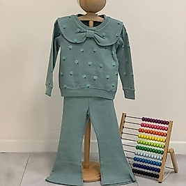 Yeşil Fiyonklu Bebe Yakalı Raporlu Takım