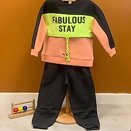 Fabulous Stay Baskılı Şardonlu Eşofman Takımı